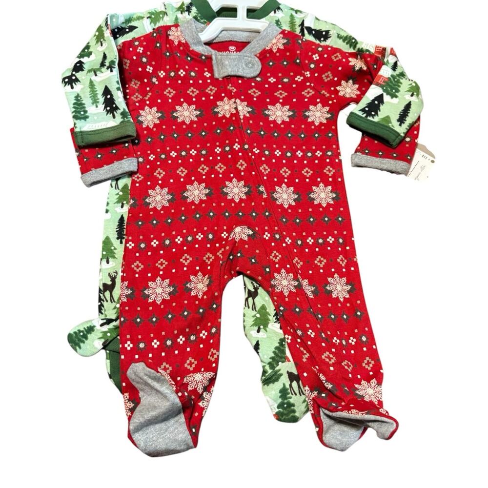 NWT NB Honest Baby two holiday footed sleep and play